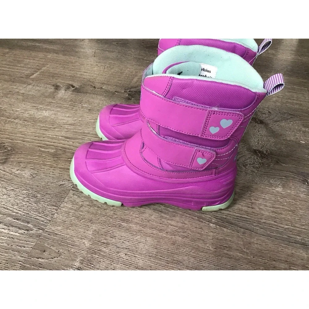 Skechers Girls Size 3 Snow Slopes Rainier WP Insulated Boots Purple Aqua 302923L